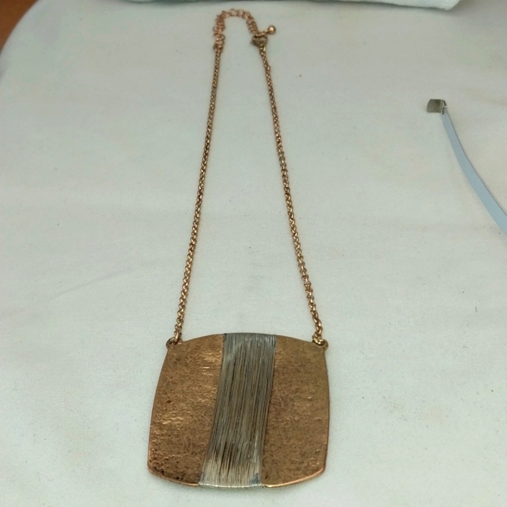 Brass art piece necklace